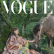 Greta Thunberg pets a horse in the forest in her Vogue Scandinavia cover